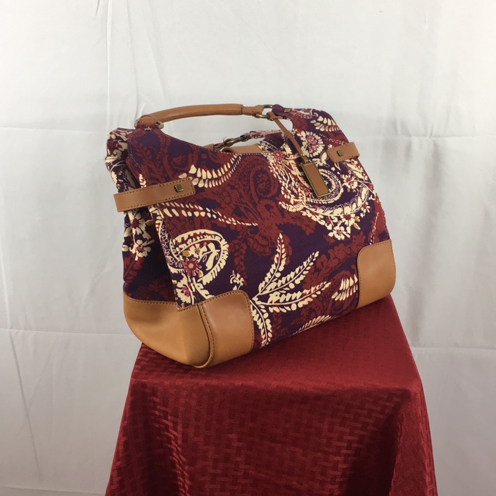 Talbots Purple Floral Print Shoulder Bag